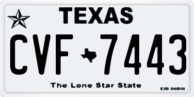 TX license plate CVF7443