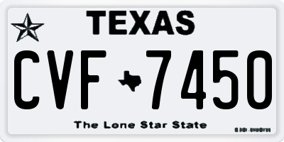 TX license plate CVF7450