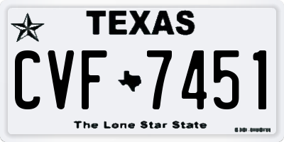 TX license plate CVF7451