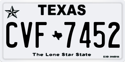 TX license plate CVF7452