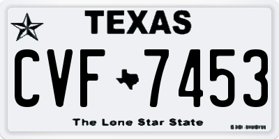 TX license plate CVF7453