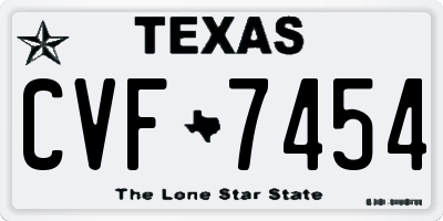 TX license plate CVF7454