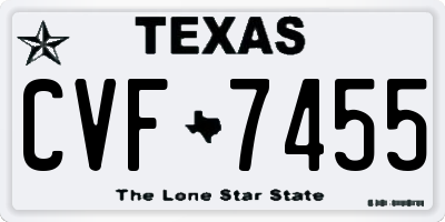 TX license plate CVF7455