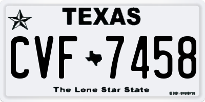 TX license plate CVF7458