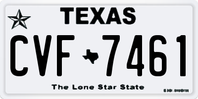 TX license plate CVF7461