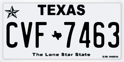 TX license plate CVF7463