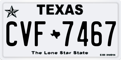 TX license plate CVF7467