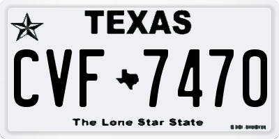 TX license plate CVF7470