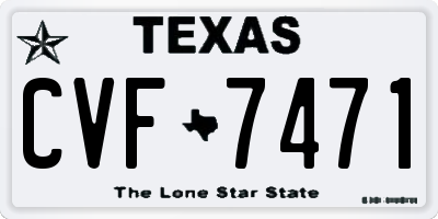TX license plate CVF7471