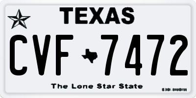 TX license plate CVF7472