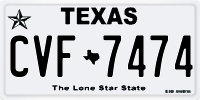 TX license plate CVF7474