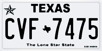 TX license plate CVF7475