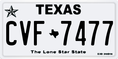 TX license plate CVF7477