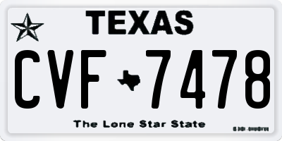 TX license plate CVF7478