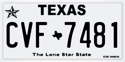 TX license plate CVF7481