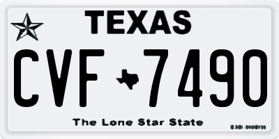 TX license plate CVF7490