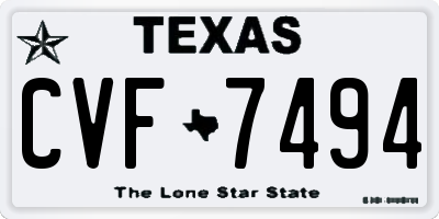 TX license plate CVF7494