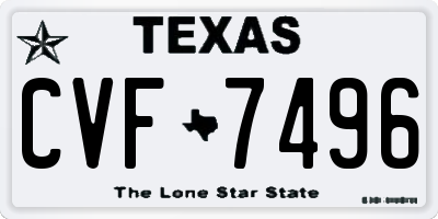 TX license plate CVF7496