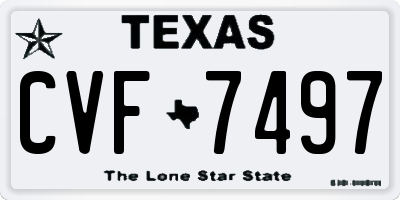 TX license plate CVF7497