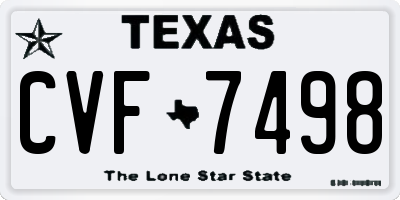 TX license plate CVF7498