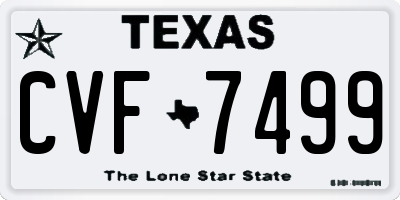 TX license plate CVF7499