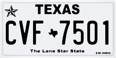 TX license plate CVF7501