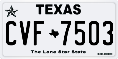 TX license plate CVF7503