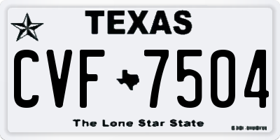 TX license plate CVF7504