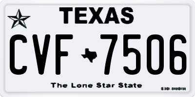 TX license plate CVF7506