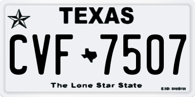 TX license plate CVF7507