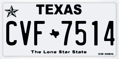 TX license plate CVF7514