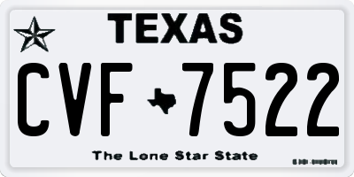TX license plate CVF7522