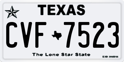 TX license plate CVF7523