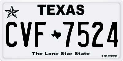 TX license plate CVF7524