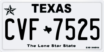 TX license plate CVF7525