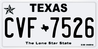 TX license plate CVF7526