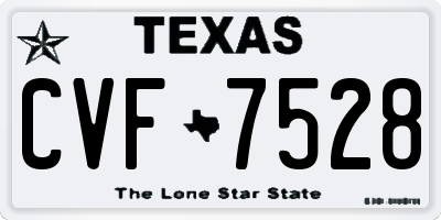 TX license plate CVF7528