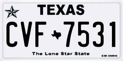 TX license plate CVF7531