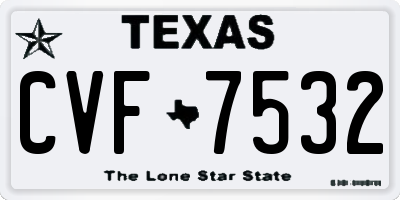 TX license plate CVF7532