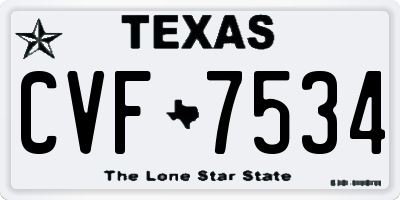 TX license plate CVF7534