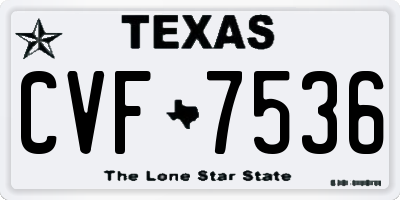 TX license plate CVF7536