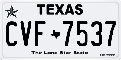 TX license plate CVF7537