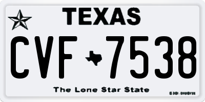 TX license plate CVF7538