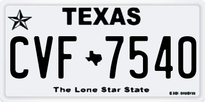 TX license plate CVF7540