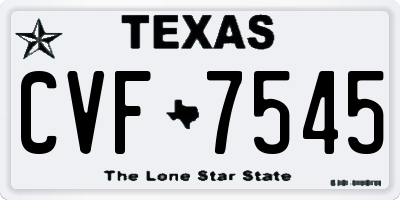 TX license plate CVF7545