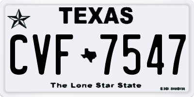TX license plate CVF7547