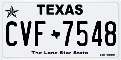 TX license plate CVF7548