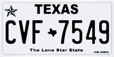 TX license plate CVF7549