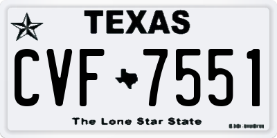 TX license plate CVF7551