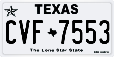 TX license plate CVF7553